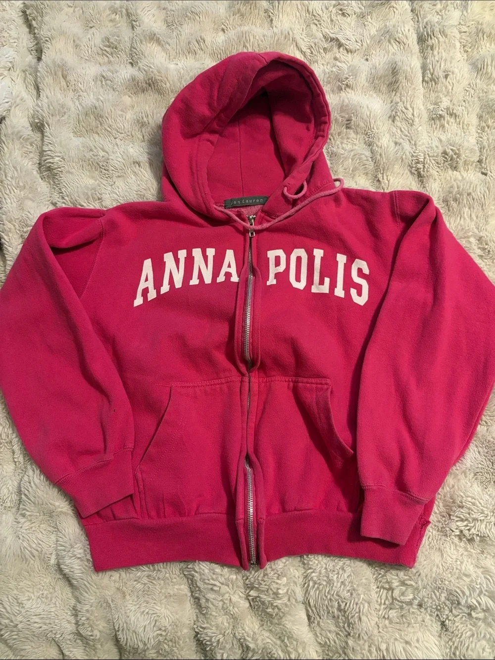Annapolis Pink Zip-Up Hoodie Sweatshirt